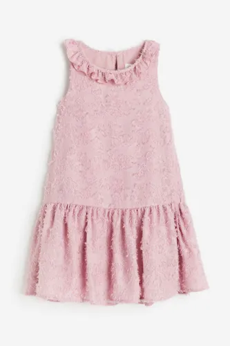 H & M - Kleid aus Jacquardstoff mit Kragen - Rosa - Kinder