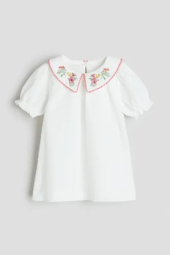 H & M - Kleid mit Motivstickerei - Weiß - Kinder