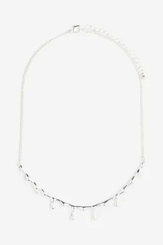 H & M - Kurze Halskette in Tropfoptik - Silber - Damen