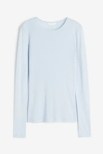 H & M - Langarmshirt aus Lyocell - Blau - Damen