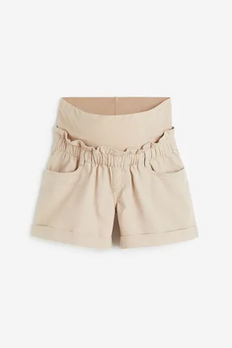 H & M - MAMA Paperbag-Shorts - Beige - Damen