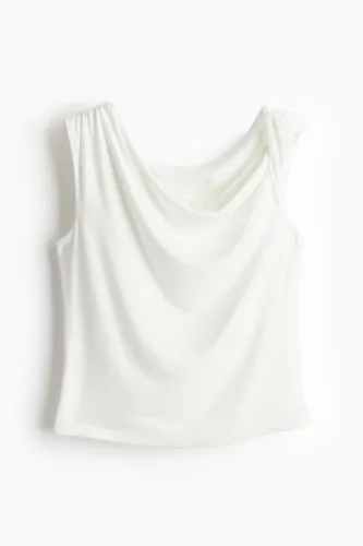 H & M - One-Shoulder-Shirt mit Twistdetail - Weiß - Damen