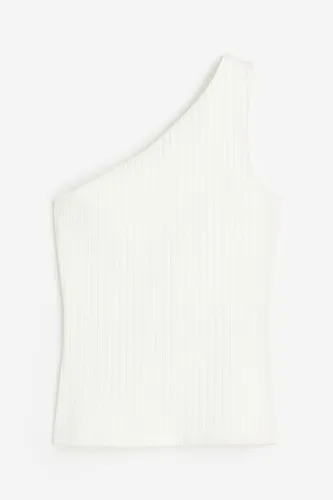 H & M - One-Shoulder-Shirt - Weiß - Damen