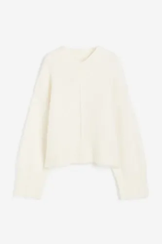 H & M - Oversize-Pullover aus Mohairmix - Weiß - Damen