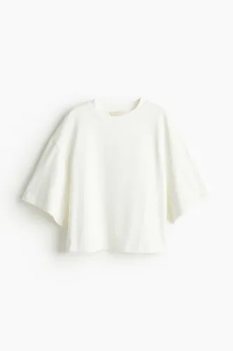 H & M - Oversized Baumwoll-T-Shirt - Weiß - Damen