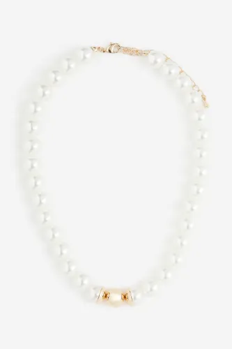 H & M - Perlenkette - Weiß - Damen