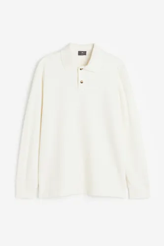 H & M - Poloshirt mit Struktur in Regular Fit - Weiß - Herren