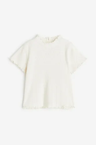 H & M - Shirt aus Pointelle-Jersey - Weiß - Kinder
