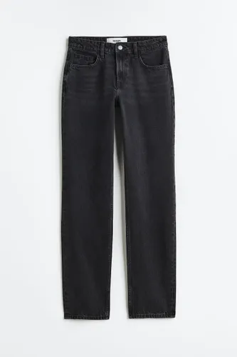 H & M - Straight Regular Jeans - Schwarz - Damen