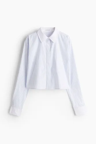 H & M - Stripe Crop Uniform Shirt - Blau - Damen