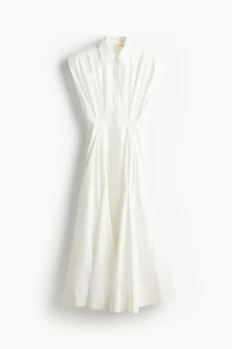 H & M - Tailliertes Blusenkleid - Weiß - Damen