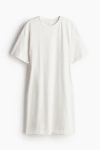 H & M - Tailliertes T-Shirt-Kleid - Weiß - Damen