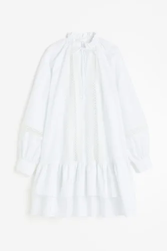 H & M - Tunikakleid mit Spitzendetail - Weiß - Damen