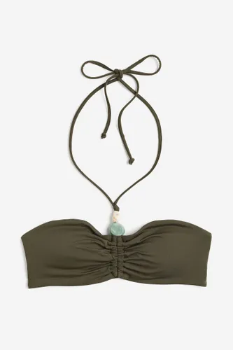 H & M - Wattiertes Bandeau-Bikinitop - Grün - Damen