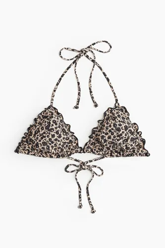 H & M - Wattiertes Triangel-Bikinitop - Beige - Damen