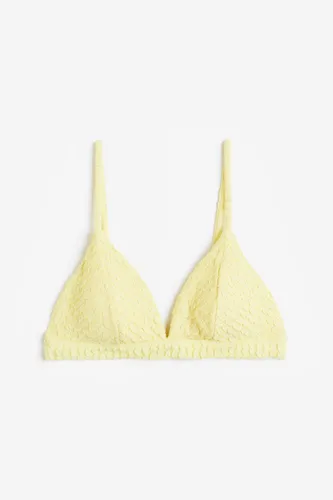 H & M - Wattiertes Triangel-Bikinitop - Gelb - Damen
