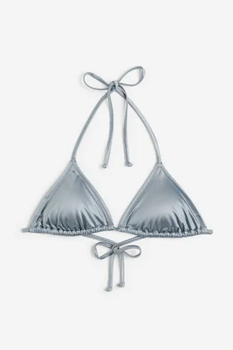 H & M - Wattiertes Triangel-Bikinitop - Grau - Damen