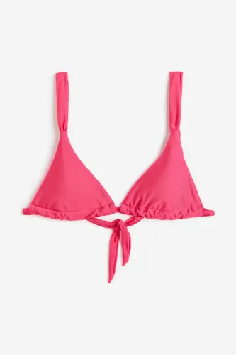 H & M - Wattiertes Triangel-Bikinitop - Rosa - Damen
