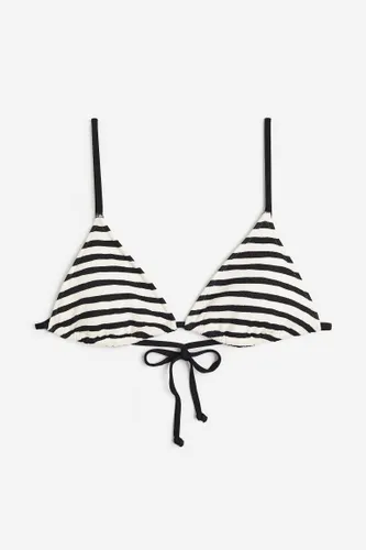 H & M - Wattiertes Triangel-Bikinitop - Weiß - Damen