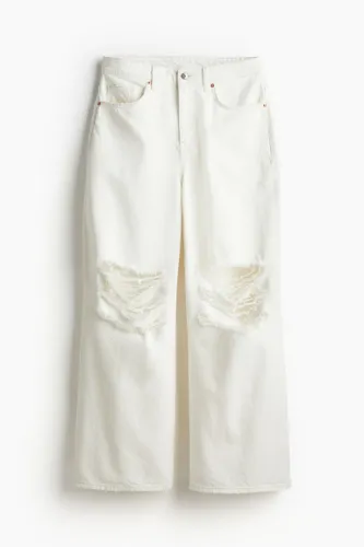 H & M - Wide Regular Jeans - Weiß - Damen