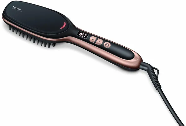Haarglättbürste BEURER "HS 60" Elektrohaarbürsten schwarz (schwarz, rosé) Haarglätter
