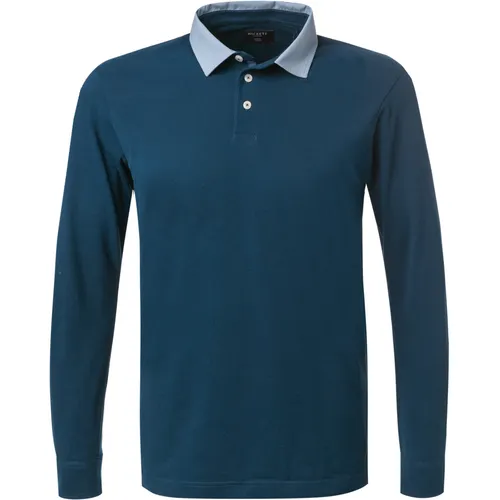 HACKETT Herren Polo-Shirt blau Baumwoll-Piqué Slim Fit