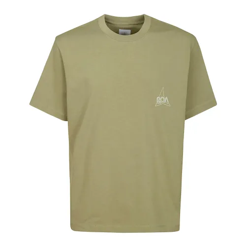 Halbarm Baumwoll T-Shirt mit Logo-Druck ROA