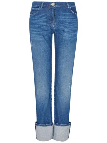 Halbhohe Straight-Leg-Jeans