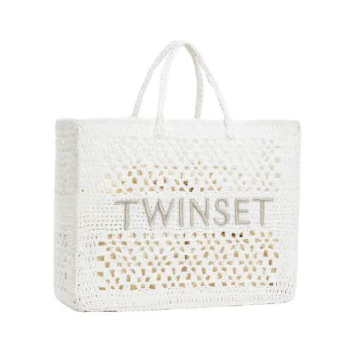 Handgefertigte gehäkelte Baumwoll-Shopper-Tasche mit abnehmbarer Innentasche Twinset