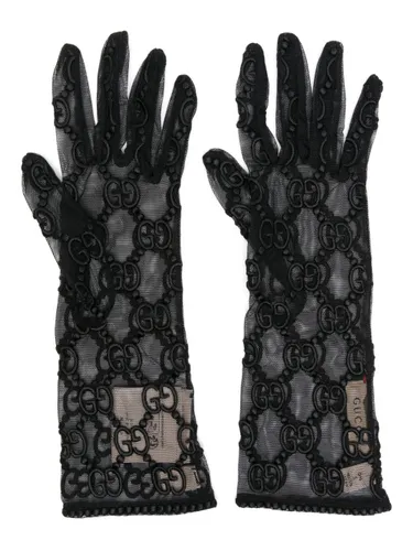 Handschuhe aus Tüll mit GG-Stickerei