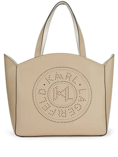 Handtasche aus Faux-Leder mit perforiertem Logo
