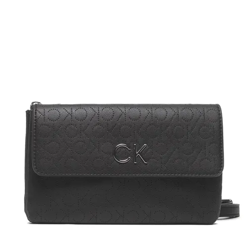 Handtasche Calvin Klein Re-Lock Dbl Crossbody Bag Perf K60K609399 BAX