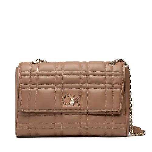 Handtasche Calvin Klein Re-Lock Quilt Shoulder Bag Lg K60K609884 Safari Canvas RBC
