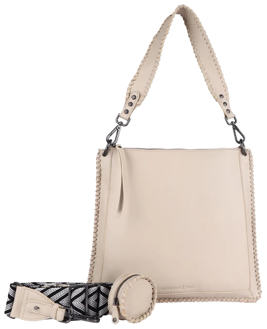 Handtasche HARBOUR 2ND "Leila" Gr. B/H/T: 34 cm x 31 cm x 2 cm, beige (cream) Damen Taschen Handtaschen Handtasche Tasche