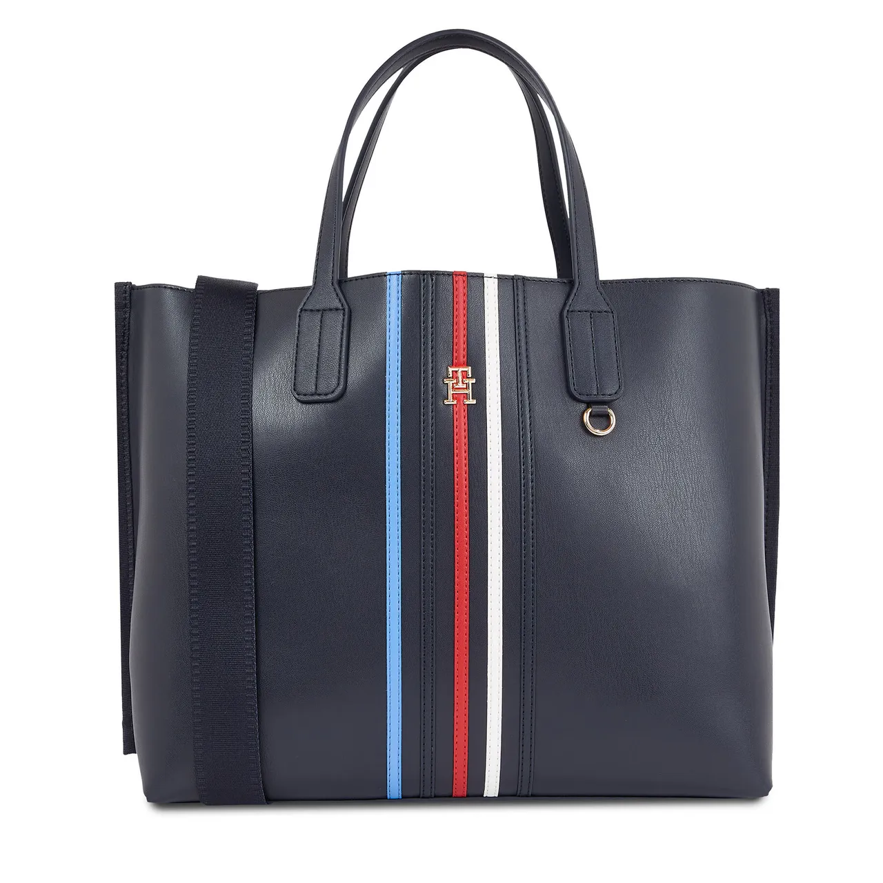 Handtasche Tommy Hilfiger Iconic Tommy Satchel Corp AW0AW16409 Space Blue DW6