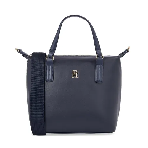 Handtasche Tommy Hilfiger Poppy Plus Small Tote AW0AW15592 Space Blue DW6