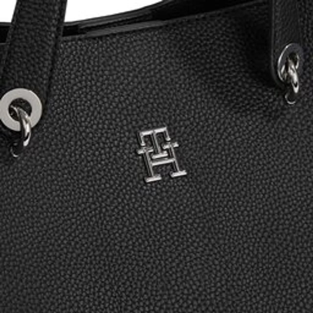 Handtasche Tommy Hilfiger Th Emblem Satchel AW0AW15177 Black BDS