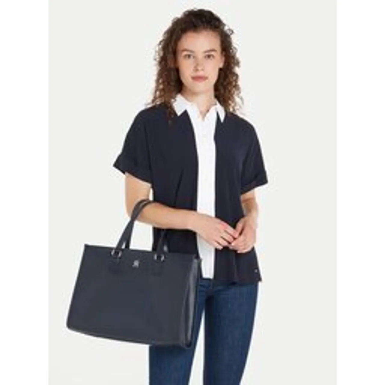 Handtasche Tommy Hilfiger Th Monotype Tote AW0AW15978 Space Blue DW6