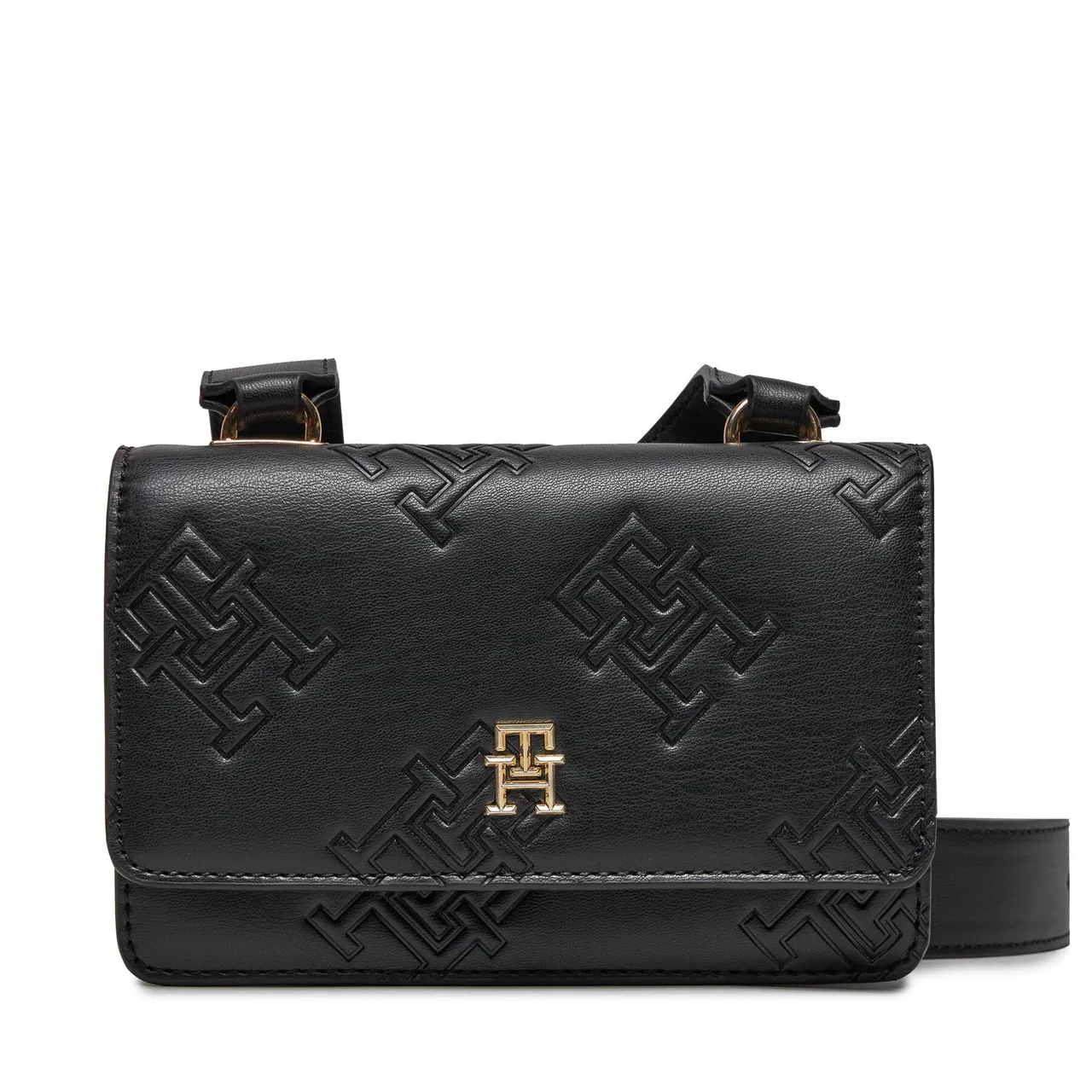 Handtasche Tommy Hilfiger Th Refined Crossover Mono AW0AW15727 Black BDS