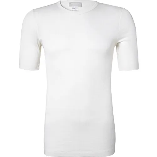 HANRO Herren T-Shirt weiß Baumwolle unifarben