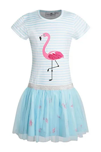 happy girls Jerseykleid Jerseykleid Streifen Flamingo (1-tlg) Streifen, Tüllrock