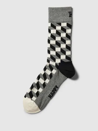Happy Socks Socken mit Allover-Muster Modell 'FILLED OPTIC' in Black