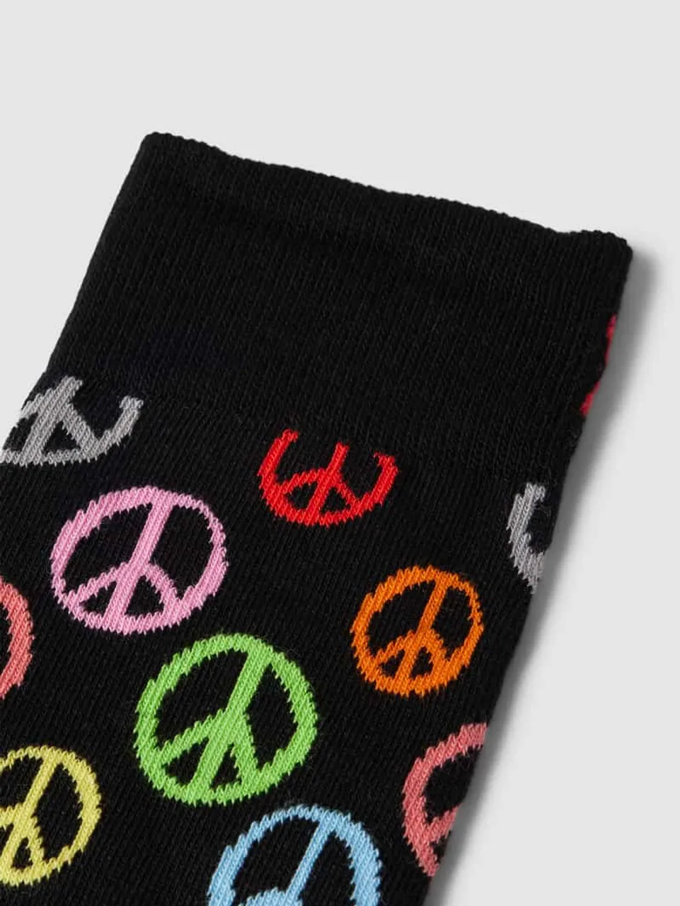 Happy Socks Socken mit Allover-Muster Modell 'Peace' in Black
