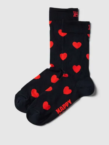 Happy Socks Socken mit Motiv-Print Modell 'Hearts' in Marine