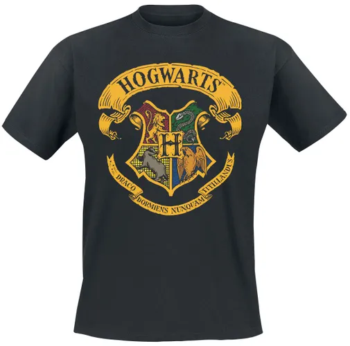 Harry Potter Hogwart's Crest T-Shirt schwarz in L