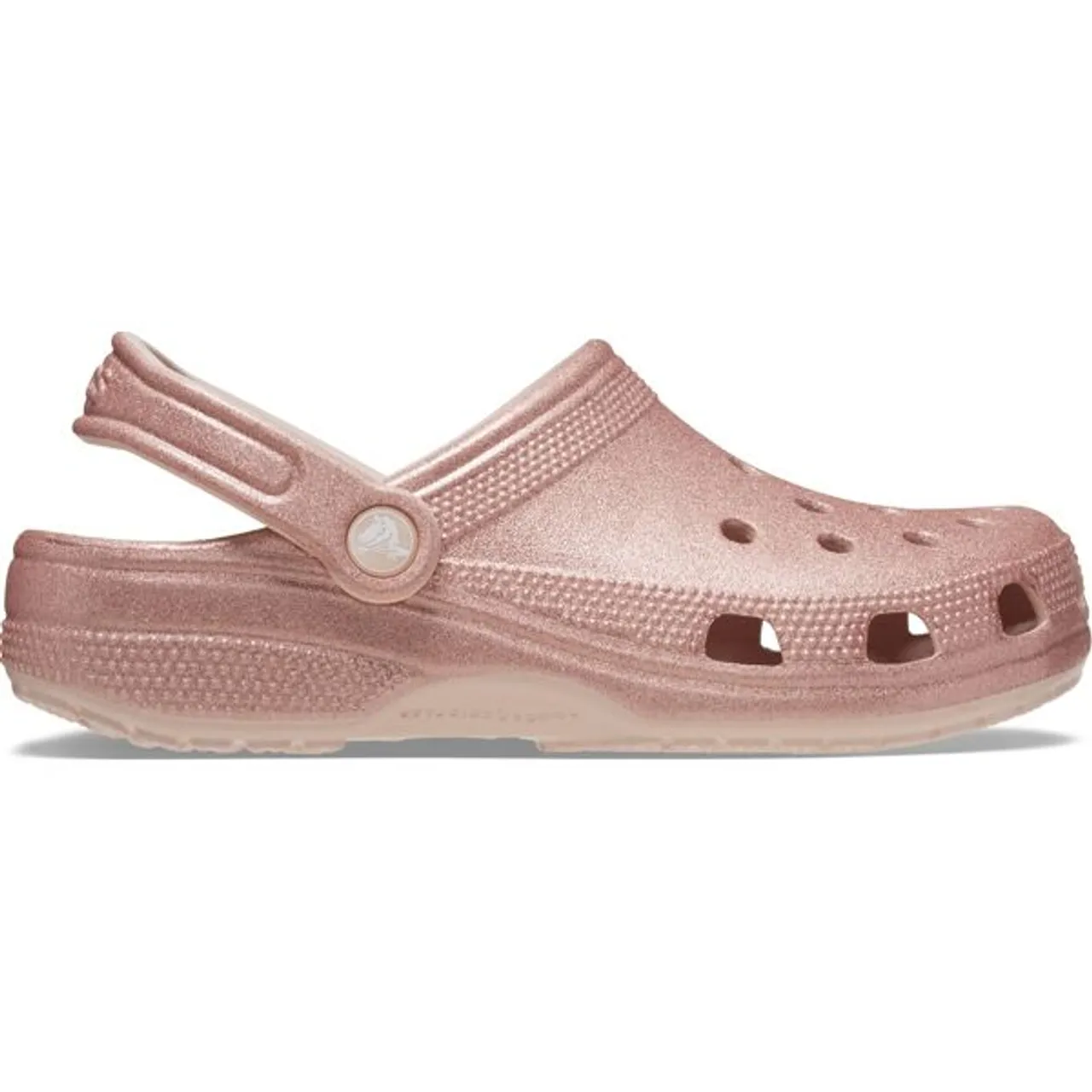 Hausschuh CROCS "Classic Glitter Clog, Badesandale" Gr. 36, rosa (rosa glitter) Damen Schuhe Pantoffel