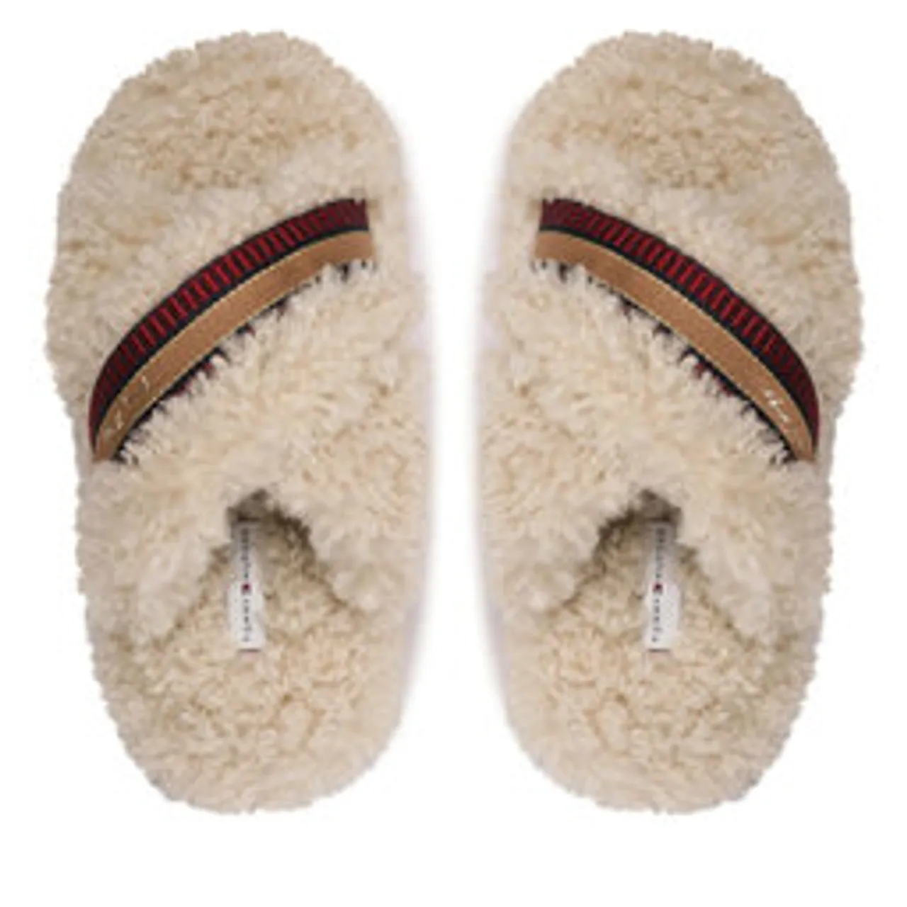 Hausschuhe Tommy Hilfiger Sherpa Fur Home Slippers Strap FW0FW06576 Classic Beige ACI