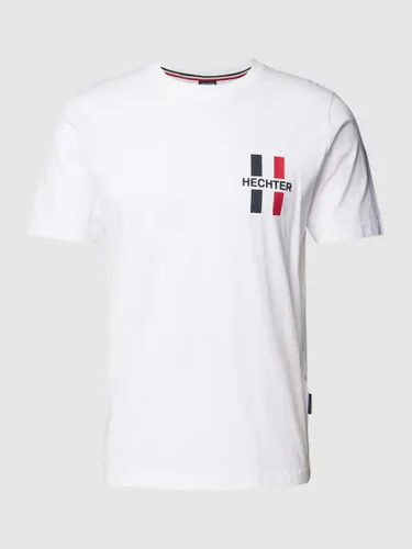HECHTER PARIS T-Shirt mit Label-Print in Weiss