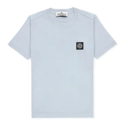 Hellblaues Baumwoll-T-Shirt für Jungen Stone Island