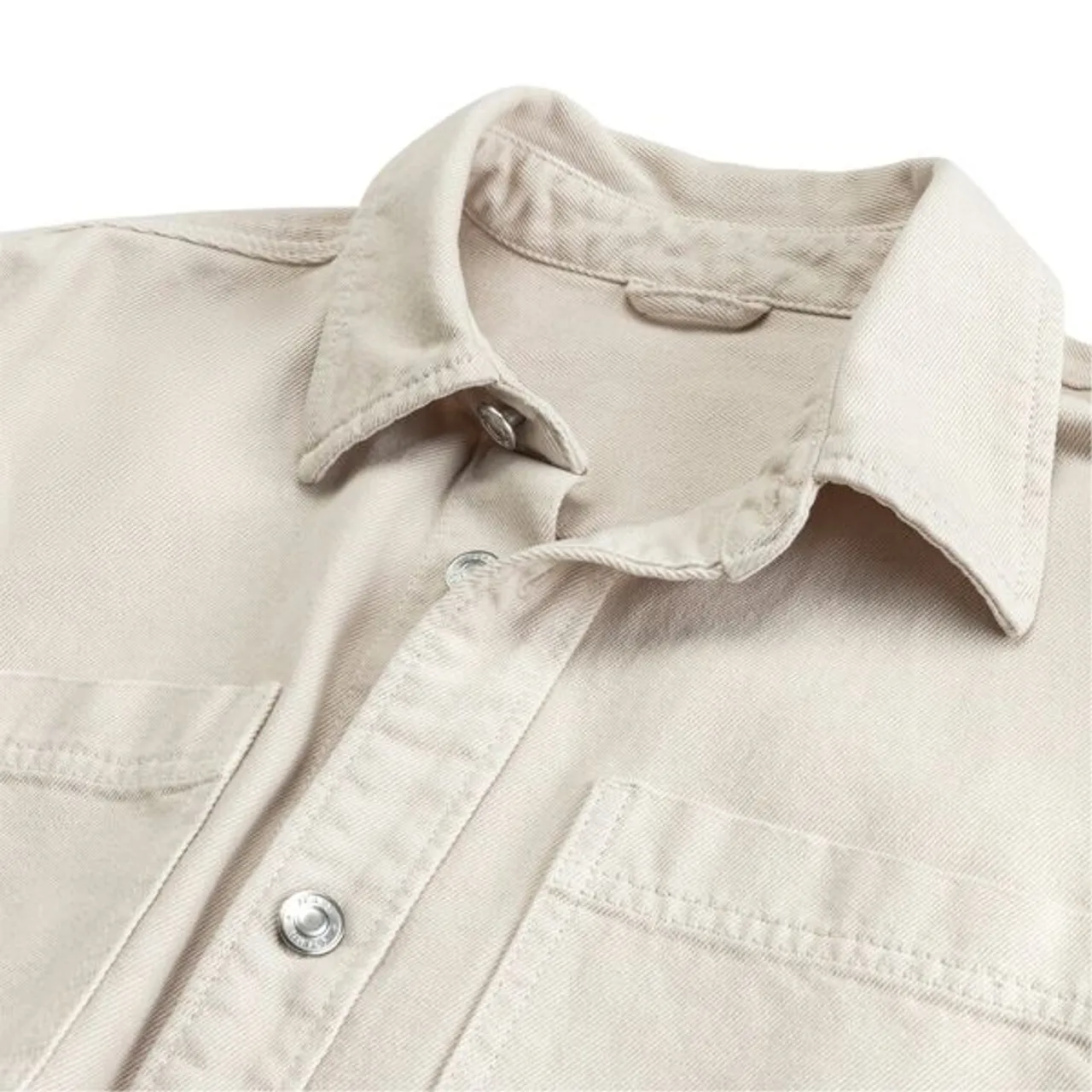 Hemdjacke JOHN DEVIN "Overshirt Regular Fit" Gr. L (52/54), weiß (offwhite) Herren Jacken Langarm Outdoorhemd mit aufgesetzten Taschen aus Baumwolle